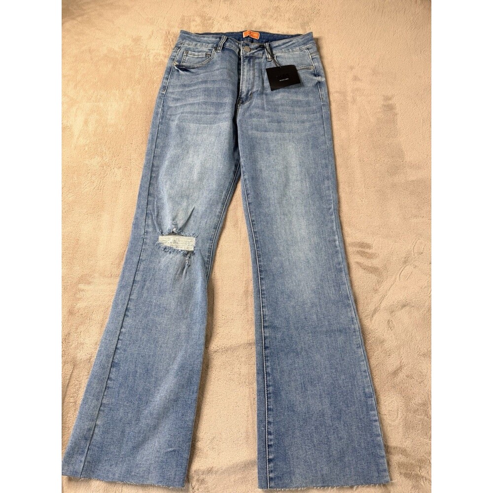 I&M Jeans Women Size 9 Bootcut Stretch Light Wash Distressed